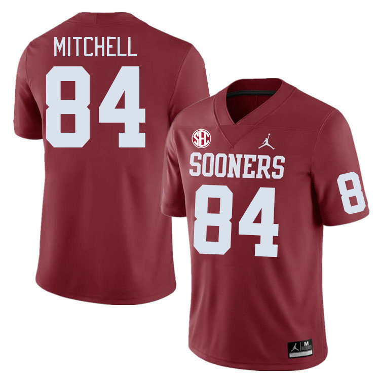 #84 Davon Mitchell Oklahoma Sooners 2024 SEC Conference College Football Jerseys-Crimson